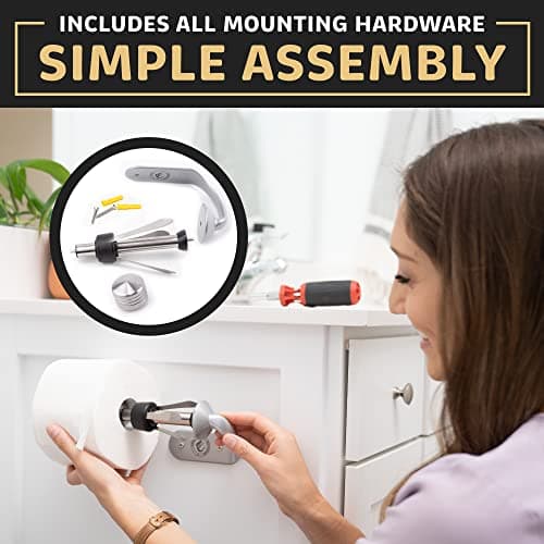 Stainless Steel Toilet Paper Holder - Easy Install, Simple One-Handed Operation, Wall Mount Design