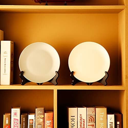 Tatuo 2-Pack Wooden Plate Stands for Display and Decor