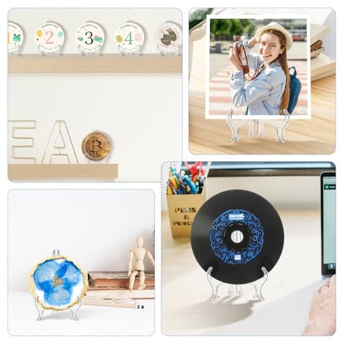 Small Plate Stands for Display, Plate Holders for Displaying, Stands for Display (Clear)