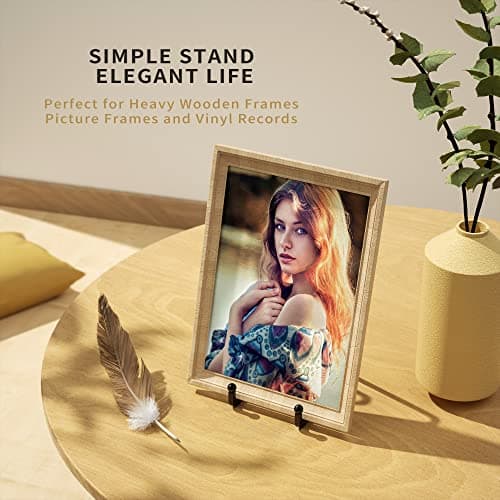 Premium Metal Plate Display Stands - 6 Inch Square Holders for Plates, Photos, Plaques (Black)