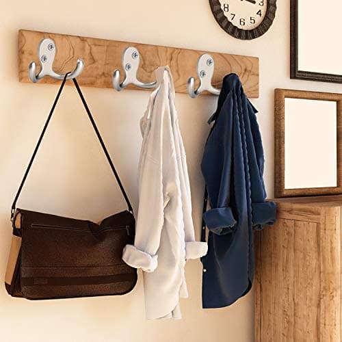 28-Pack Heavy Duty Double Prong Wall Hooks with 56 Screws for Coats, Scarves, Bags, Towels, Keys, Caps, and Hats