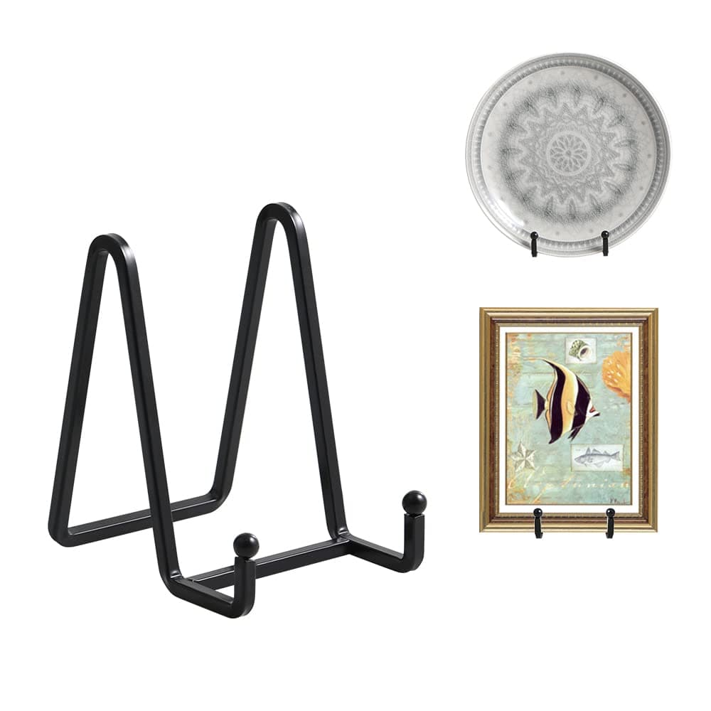 Black Iron Plate Holder Easel for Display Pictures | Photo Frames | Decorative Plates | Plaque