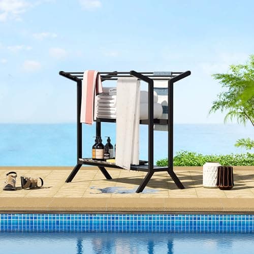 Ulax Pool Float Caddy with Towel Rack - Easy Storage for Pool, Beach, and Hot Tubs