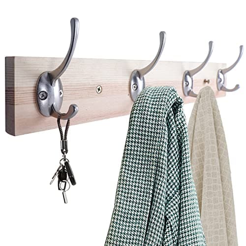 32 Pack Silver Coat Hooks Wall Mounted for Coats, Scarves, Bags, Towels, Keys, Hats - Retro Double Hooks with Screws