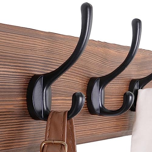 SKOLOO Farmhouse Wall Mount Coat Rack, 10 Hooks Pine Wood Hanger