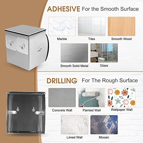 Polish Silver Dog Cat Proof Toilet Paper Holder with Shelf, Waterproof Stainless Steel