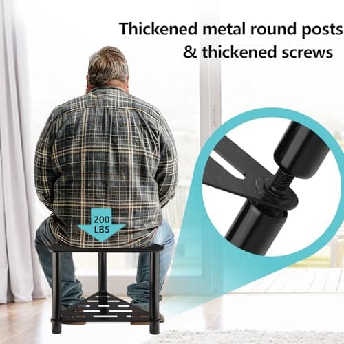 Corner Shower Stool for Shaving Legs with Storage Shelf