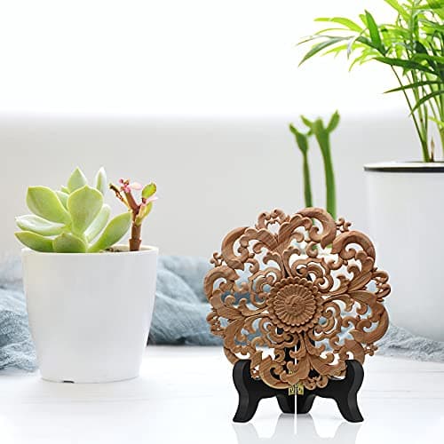 Petutu 6 Pack 4 Inch Black Wooden Plate Easels