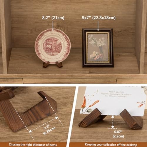3.5 Inch Bowl Stand, Wooden Display Holder for Large Platters and Dishes