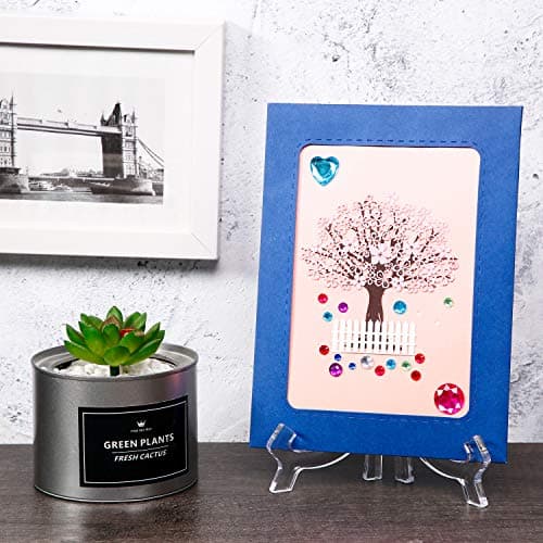 Hestya 8pcs Clear Acrylic Easels for Displaying Pictures (4.5 Inch)