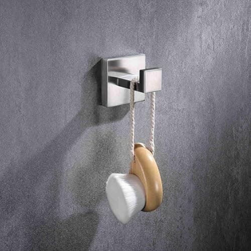 Durable Brush Nickel Towel Hooks, 4 Pack, for Bathroom, Kitchen, and Garage