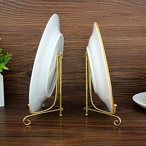 Artliving 5 Inch Iron Display Stand (2 Pack), Gold Iron Easel Plate Display Photo Holder Stand