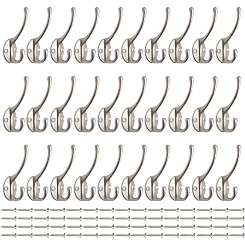 IBosins Silvy Heavy Duty Dual Coat Hooks Wall Mounted (Silvery)  
IBosins Silvy Heavy Duty Dual Coat Hooks for Home Entryway (Silvery)  
IBosins Silvy Heavy Duty Dual Coat Hooks with 40 Screws (Silvery) — 30 Pcs Silvery