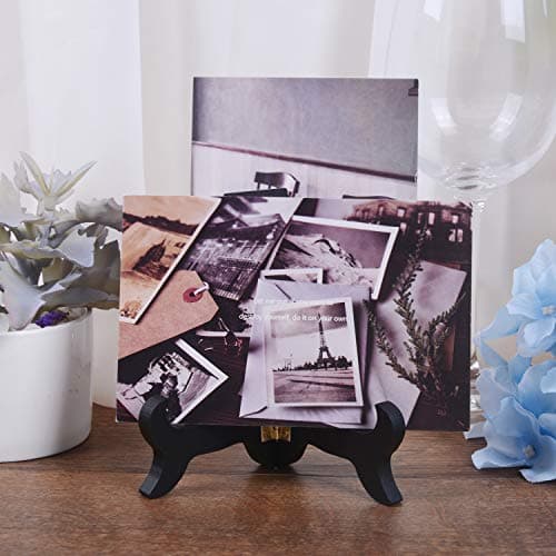 LOCOLO 6-Pack Black Wooden Picture Frame Holder Stand (5 Inch)