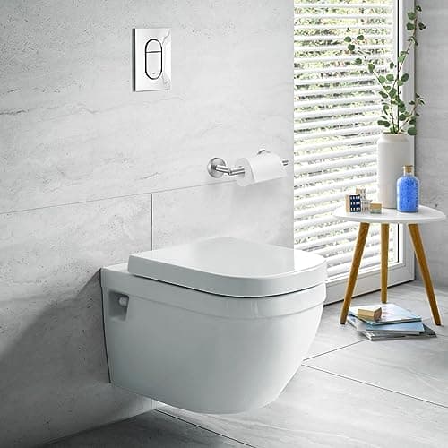 Newfun Brushed Nickel SUS 304 Stainless Steel Double Post Pivoting Toilet Paper Holder