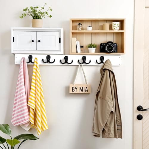 Black Double Prong Coat Hooks - 15 Pack, Wall Mounted, Heavy-Duty for Living Room, Bedroom, and Entryway