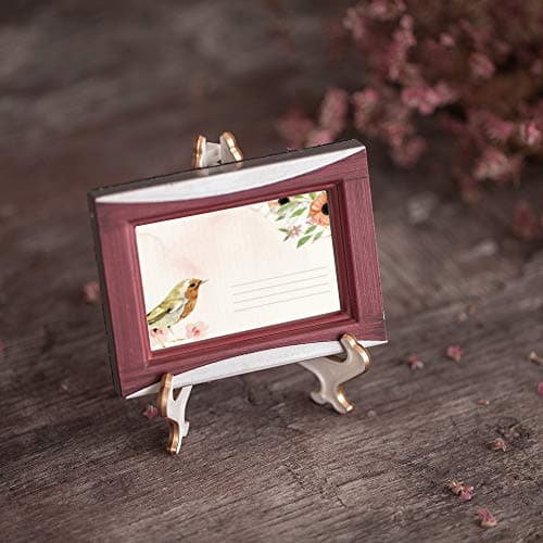 Artliving 4" White Gold Plastic Picture Frame Stand (2 Pack)