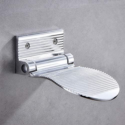 Black Metal Wall Mounted Folding Foot Rest for Shaving — Silver