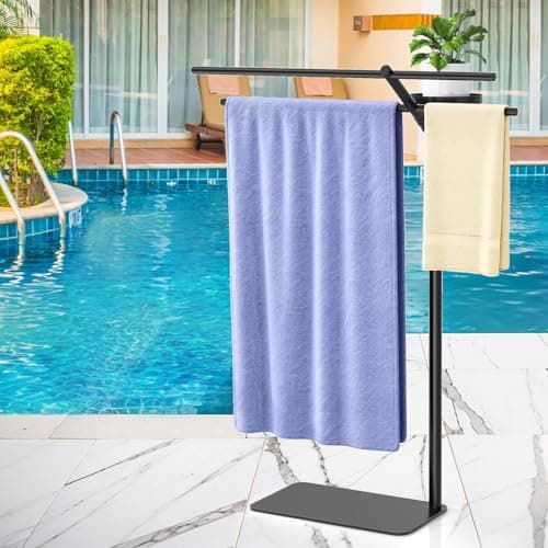 Outdoor Pool Towel Rack, 31.5 Inch Wide, Hot Tub Towel Stand