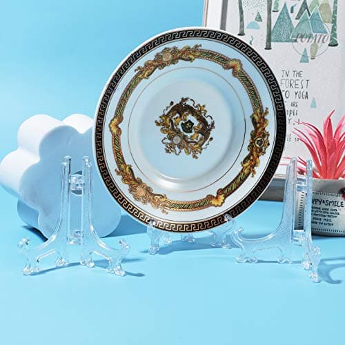 5 Inch Clear Plastic Plate Stand Mini Easel for Display Pictures and Collectibles