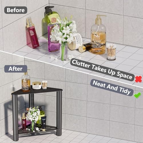 Shower Stool for Shaving Legs and Bench for Small Spaces-Black