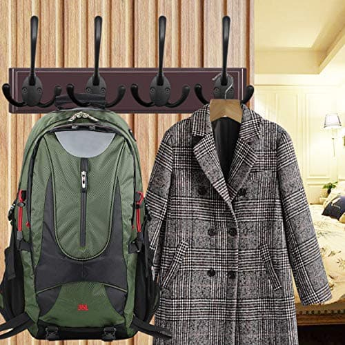 Retro Double Utility Rustic Hooks for Thick Coats and Bags (6 Pack)