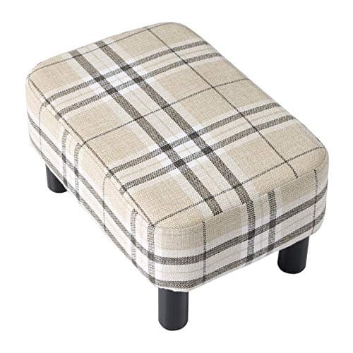 IBUYKE Black Padded 16.54" Rectangular Footstool RF-BD210 — Stripe