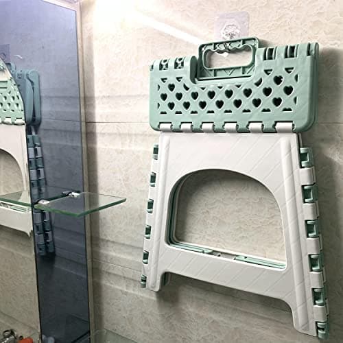 TRANOMOS Waterproof Foldable Shower Stool for Leg Shaving, Green