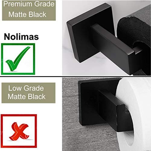 Nolimas Classic Matte Black SUS 304 Stainless Steel Toilet Paper Holder