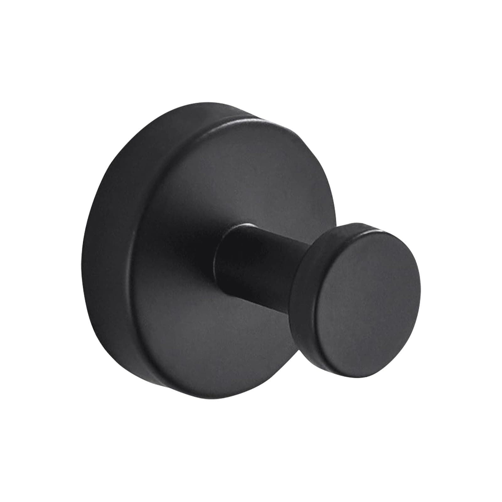 Stainless Steel Cup Towel Hooks, Wall Mount Robe Holder, Heavy Duty Waterproof (4, Black)
