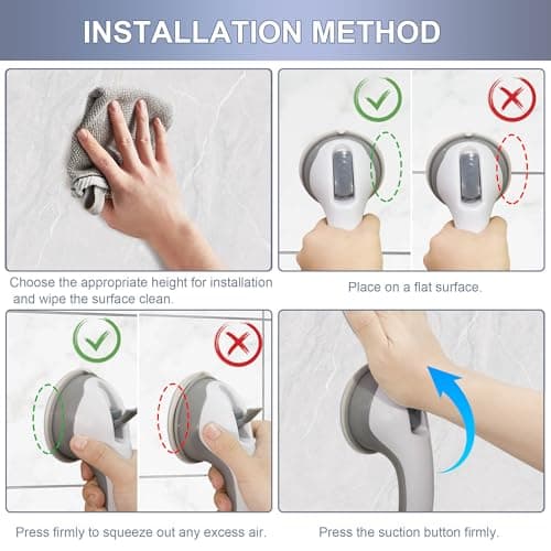 OWIIZI Wall Mount Shower Stool with Double Suction Cup