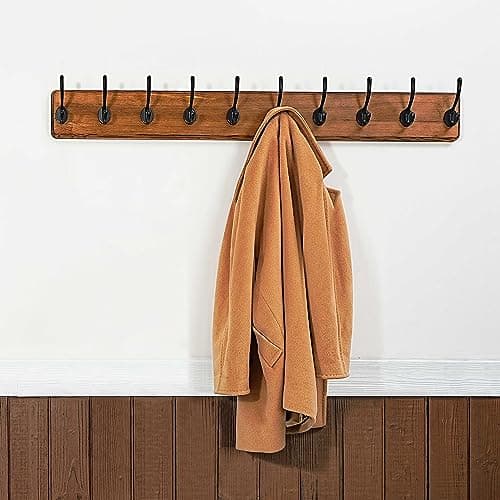 WEBI Rustic Brown 5-Hook Wall Mount Coat Rack