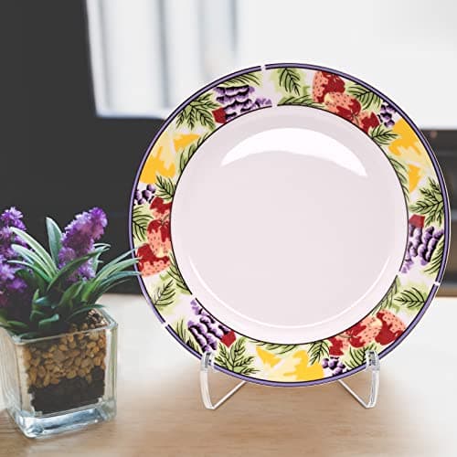 Chunful Clear Acrylic Plate Stands with Deep Support Shelves for Home Decors (5.1 x 5 x 6 Inch)