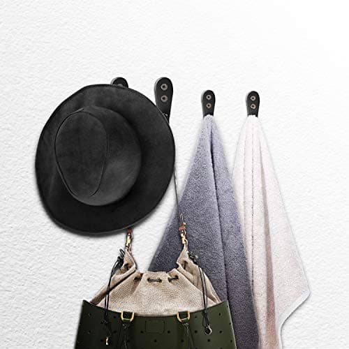 8 Pack Black Heavy Duty Wall Hooks for Coat Hats Robes (8 Pcs)