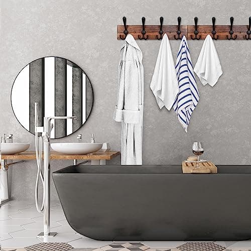 Wall Mounted Coat Rack with 8 Hooks for Entryway