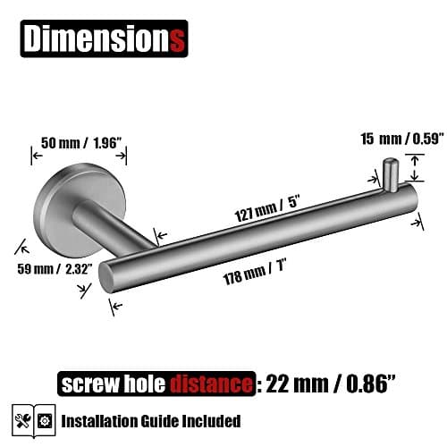 JQK 304 Stainless Steel, 5 Inch Toilet Paper Holder, Brushed Nickel