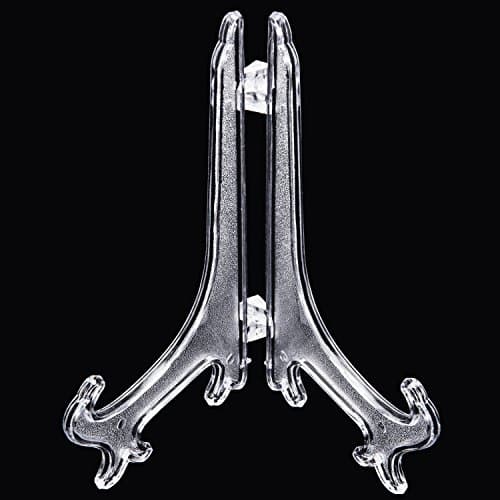 Boao Clear 4 Inch Plastic Easel Plate Display Stand for Home Weddings