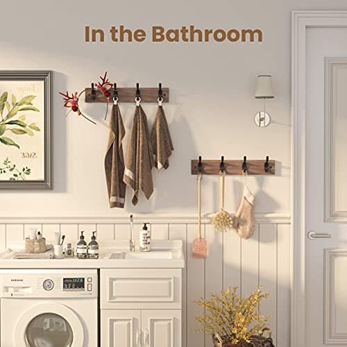 Wall Mounted Coat Rack Set for Entryway or Living Room - 2 Pack