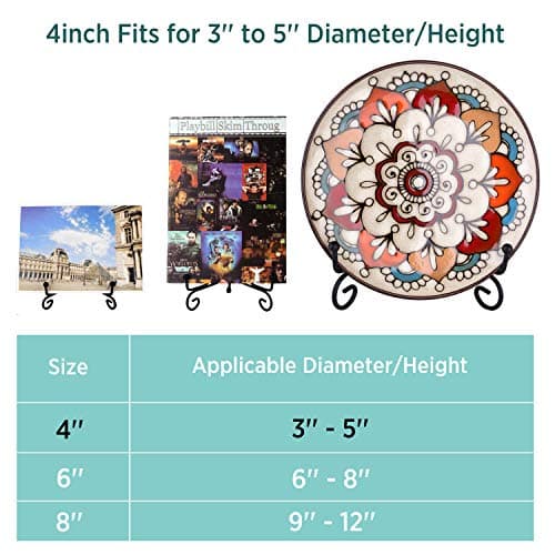 Teamkio 4 Pack Improved Anti-Slip 4 Inch Plate Display Stand