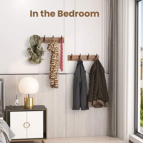 Wall Mounted Coat Rack Set for Entryway or Living Room - 2 Pack