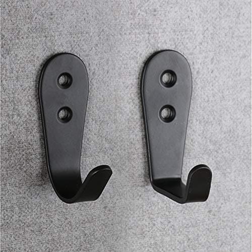 MsBong 12-Piece Black Coat Hooks, Heavy-Duty No-Rust Wall Mount for Coats, Keys, Towels, Bags