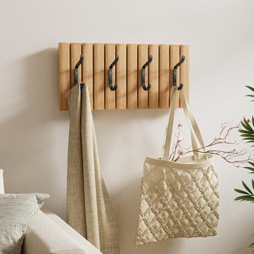Black Metal 30 LB Wall Mount Hanger for Coats, Towels, Backpacks, and More