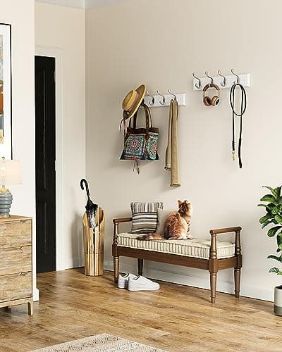 AMADA White Wall Mount Coat Rack 2 Pack