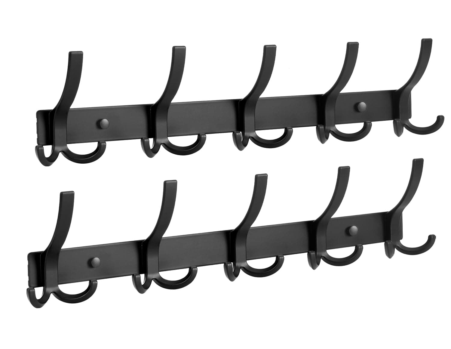 2 Pack Wall Mount Coat Rack, 15 Hook Hat & Coat Organizer