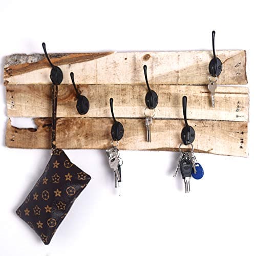Black Wall_mounted Coat Hooks, Pack of 10 Metal
