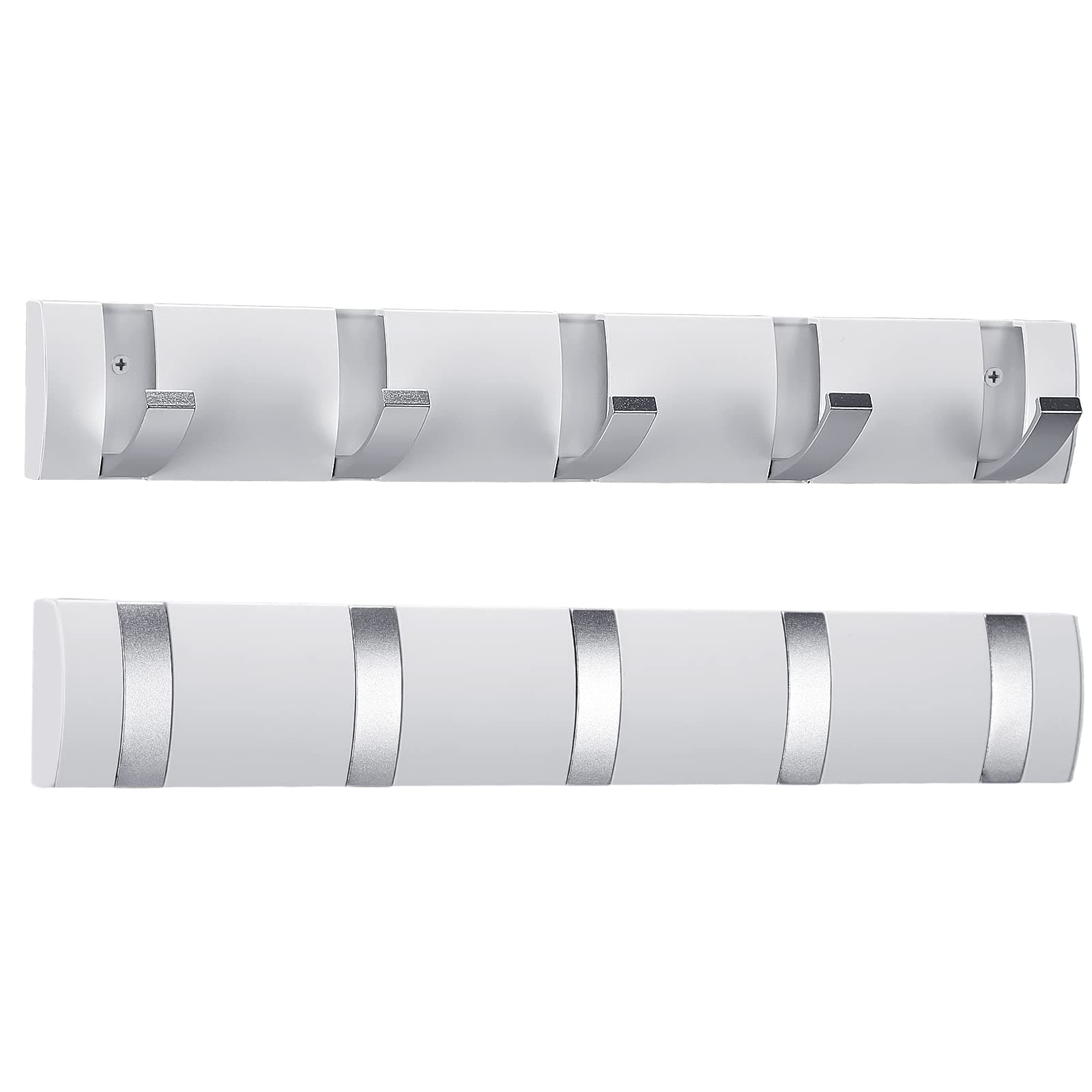 Wesiti Floating Wall Coat Rack with Retractable Hooks (White)