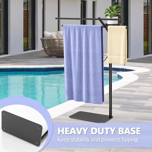 Outdoor Pool Towel Rack, 31.5 Inch Wide, Hot Tub Towel Stand