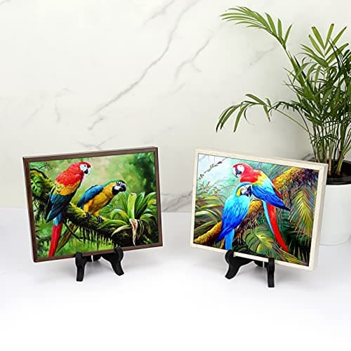 Petutu 6 Pack 4 Inch Black Wooden Plate Easels