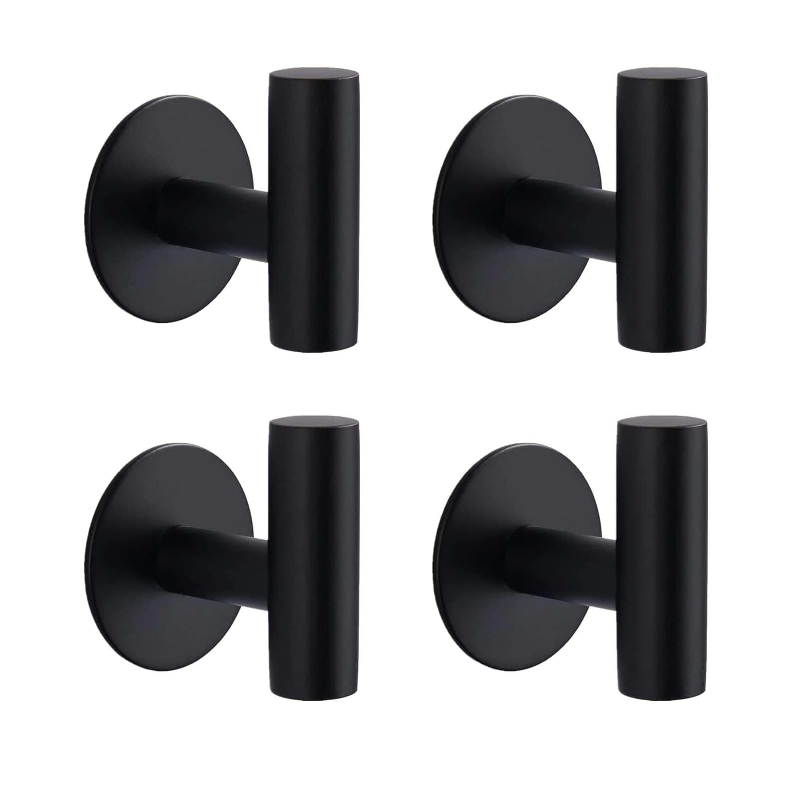 Modket 4-Pack Matte Black Bathroom Robe Hooks 304 Stainless Steel Adhesive Mount التطبيق
