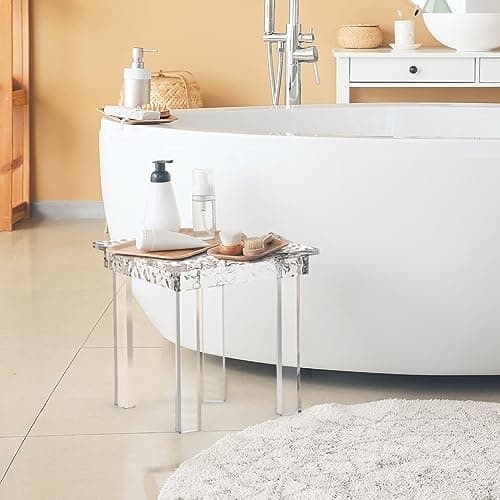 Waterproof Acrylic Shower Bench for Compact Showers & Corner Shasters